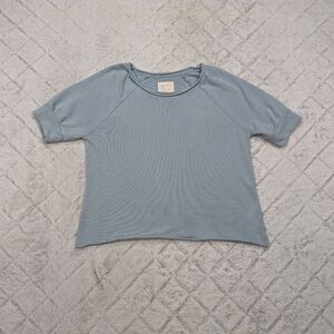 Evy’s Tree Sweatshirt Women's M Blue Mist Morgan Raglan French Terry Minimal